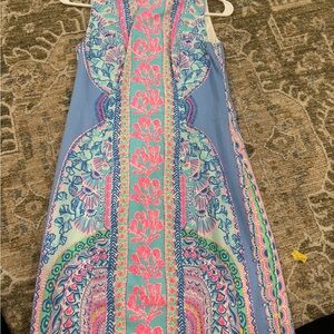 Lilly Pulitzer Vibrant Blue and Pink Midi Dress